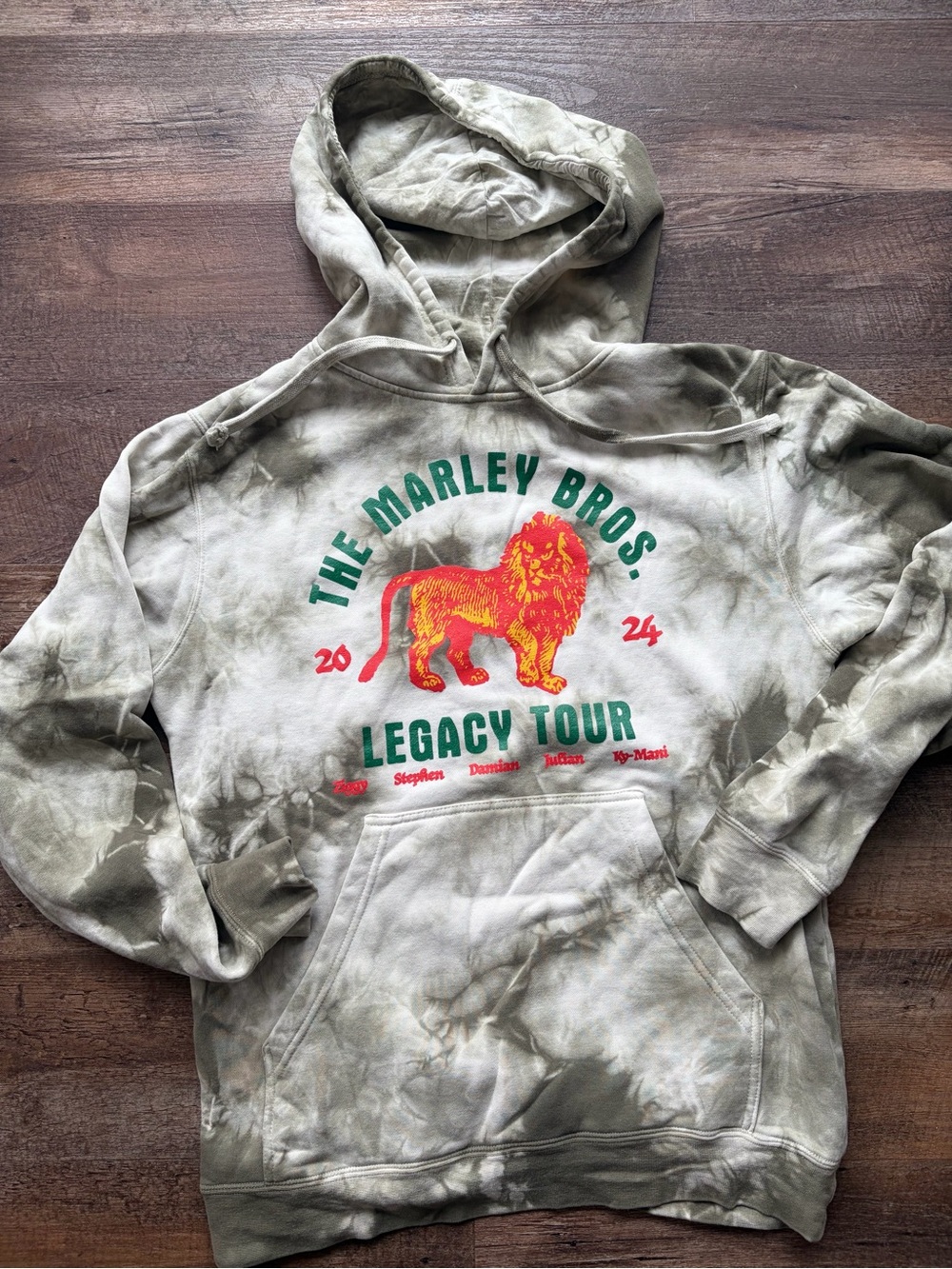 The Marley Bros. Legacy Tour Tie-Dye Hoodie - Green/Yellow/Red